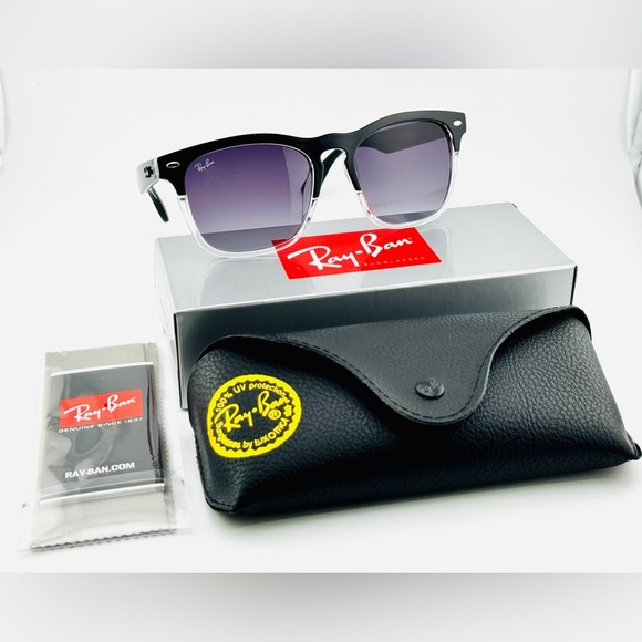 Ray-Ban Steve Sunglasses RB4487 Polished Black on Transparent Frame Gray Lenses! - Picture 14 of 14